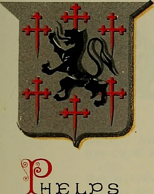 An illustration from America heraldica : a compilation of coats of arms, crests and mottoes of prominent American families settled in this country before 1800, 1887, leaf 106