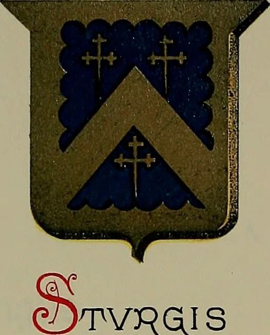 An illustration from America heraldica : a compilation of coats of arms, crests and mottoes of prominent American families settled in this country before 1800, 1887, leaf 114