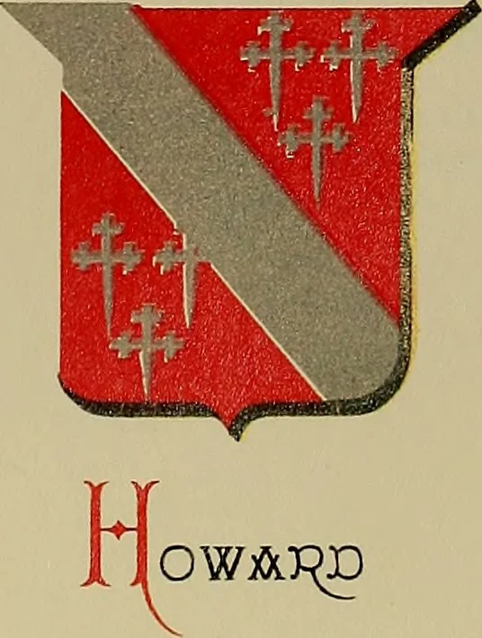 An illustration from America heraldica : a compilation of coats of arms, crests and mottoes of prominent American families settled in this country before 1800, 1887, leaf 122