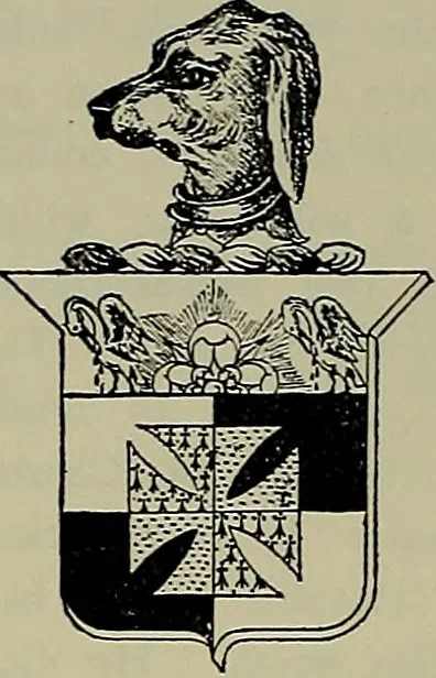 An illustration from America heraldica : a compilation of coats of arms, crests and mottoes of prominent American families settled in this country before 1800, 1887, leaf 127