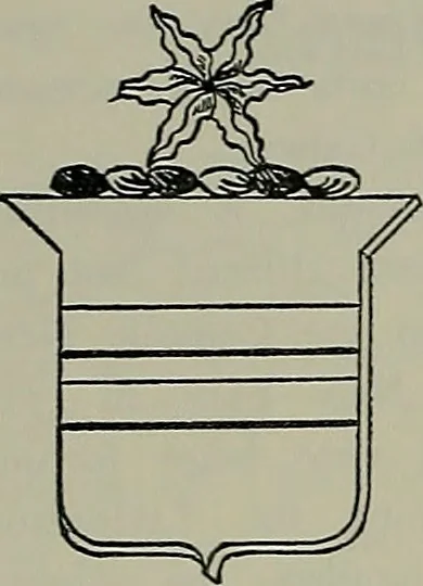 An illustration from America heraldica : a compilation of coats of arms, crests and mottoes of prominent American families settled in this country before 1800, 1887, leaf 133