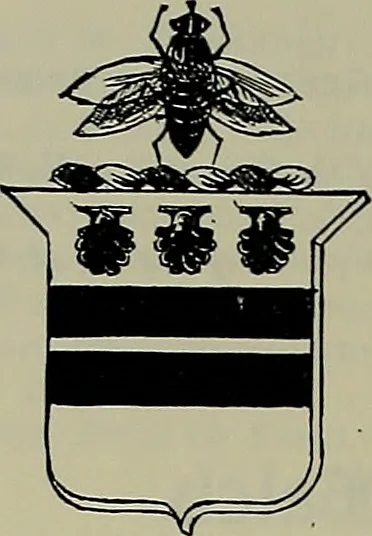 An illustration from America heraldica : a compilation of coats of arms, crests and mottoes of prominent American families settled in this country before 1800, 1887, leaf 135