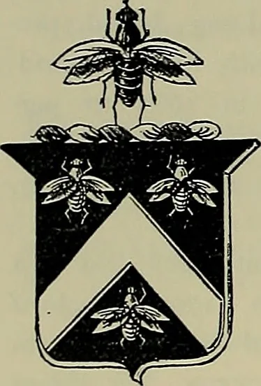 An illustration from America heraldica : a compilation of coats of arms, crests and mottoes of prominent American families settled in this country before 1800, 1887, leaf 137