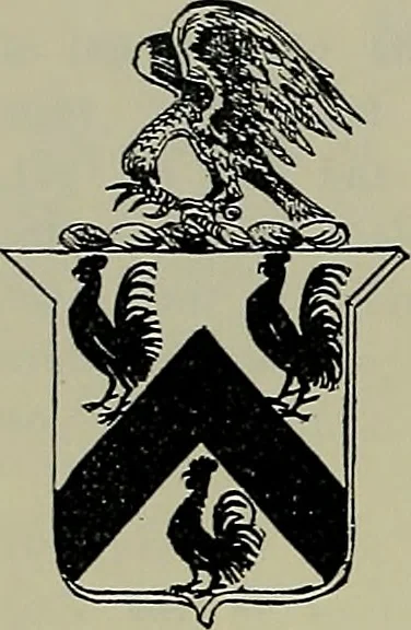 An illustration from America heraldica : a compilation of coats of arms, crests and mottoes of prominent American families settled in this country before 1800, 1887, leaf 141