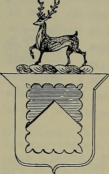 An illustration from America heraldica : a compilation of coats of arms, crests and mottoes of prominent American families settled in this country before 1800, 1887, leaf 146