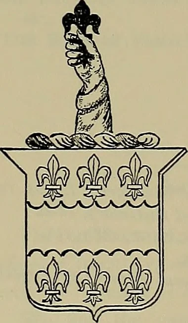 An illustration from America heraldica : a compilation of coats of arms, crests and mottoes of prominent American families settled in this country before 1800, 1887, leaf 146