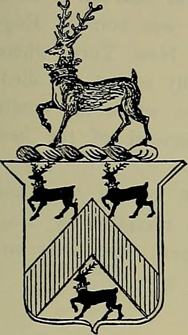 An illustration from America heraldica : a compilation of coats of arms, crests and mottoes of prominent American families settled in this country before 1800, 1887, leaf 152