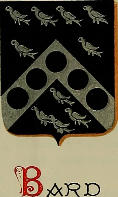 An illustration from America heraldica : a compilation of coats of arms, crests and mottoes of prominent American families settled in this country before 1800, 1887, leaf 155