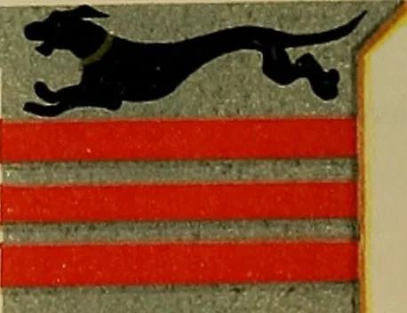 An illustration from America heraldica : a compilation of coats of arms, crests and mottoes of prominent American families settled in this country before 1800, 1887, leaf 155