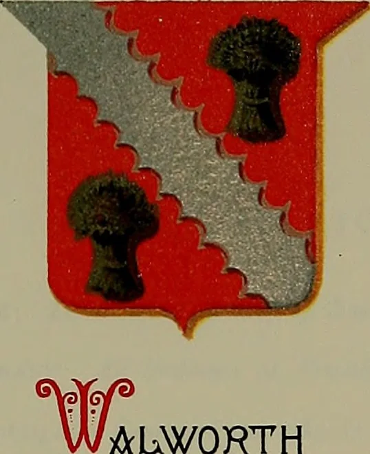 An illustration from America heraldica : a compilation of coats of arms, crests and mottoes of prominent American families settled in this country before 1800, 1887, leaf 156