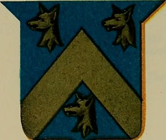 An illustration from America heraldica : a compilation of coats of arms, crests and mottoes of prominent American families settled in this country before 1800, 1887, leaf 156
