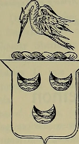 An illustration from America heraldica : a compilation of coats of arms, crests and mottoes of prominent American families settled in this country before 1800, 1887, leaf 164