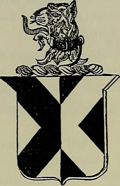 An illustration from America heraldica : a compilation of coats of arms, crests and mottoes of prominent American families settled in this country before 1800, 1887, leaf 165