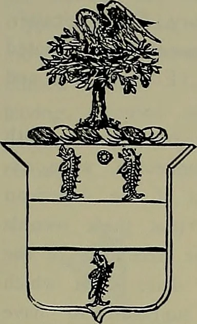 An illustration from America heraldica : a compilation of coats of arms, crests and mottoes of prominent American families settled in this country before 1800, 1887, leaf 166