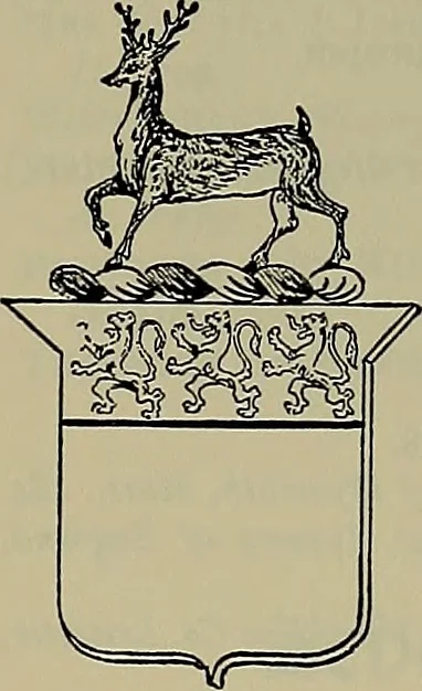 An illustration from America heraldica : a compilation of coats of arms, crests and mottoes of prominent American families settled in this country before 1800, 1887, leaf 166