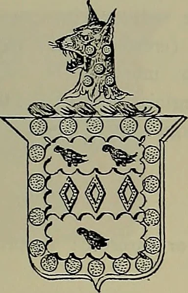 An illustration from America heraldica : a compilation of coats of arms, crests and mottoes of prominent American families settled in this country before 1800, 1887, leaf 168