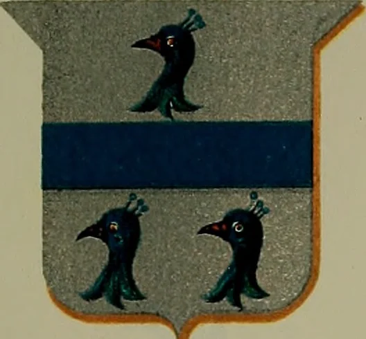An illustration from America heraldica : a compilation of coats of arms, crests and mottoes of prominent American families settled in this country before 1800, 1887, leaf 170