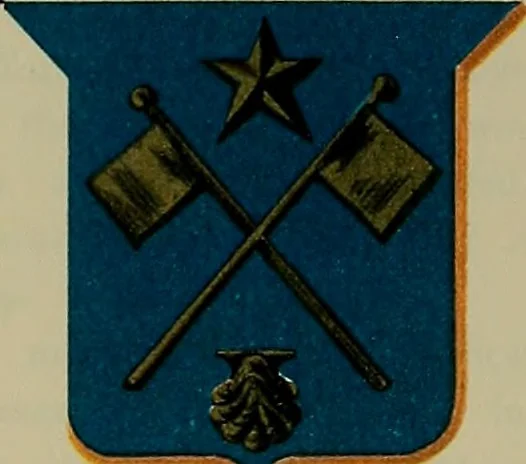 An illustration from America heraldica : a compilation of coats of arms, crests and mottoes of prominent American families settled in this country before 1800, 1887, leaf 170