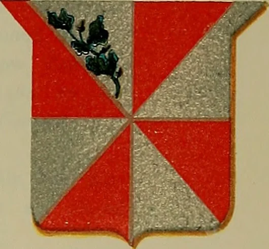 An illustration from America heraldica : a compilation of coats of arms, crests and mottoes of prominent American families settled in this country before 1800, 1887, leaf 170