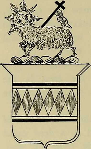 An illustration from America heraldica : a compilation of coats of arms, crests and mottoes of prominent American families settled in this country before 1800, 1887, leaf 173