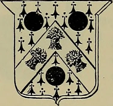 An illustration from America heraldica : a compilation of coats of arms, crests and mottoes of prominent American families settled in this country before 1800, 1887, leaf 174