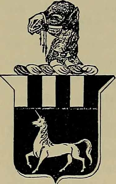 An illustration from America heraldica : a compilation of coats of arms, crests and mottoes of prominent American families settled in this country before 1800, 1887, leaf 176