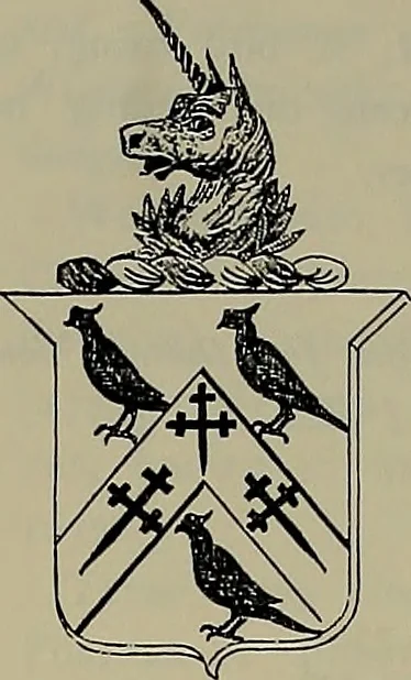 An illustration from America heraldica : a compilation of coats of arms, crests and mottoes of prominent American families settled in this country before 1800, 1887, leaf 178