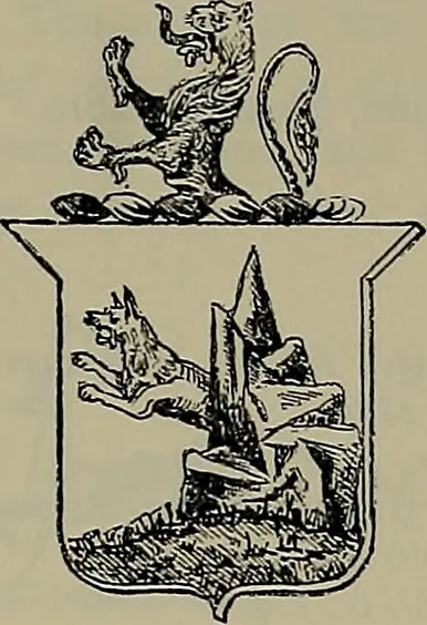 An illustration from America heraldica : a compilation of coats of arms, crests and mottoes of prominent American families settled in this country before 1800, 1887, leaf 182
