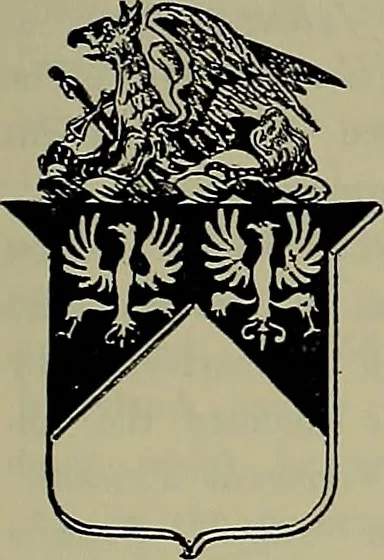 An illustration from America heraldica : a compilation of coats of arms, crests and mottoes of prominent American families settled in this country before 1800, 1887, leaf 188