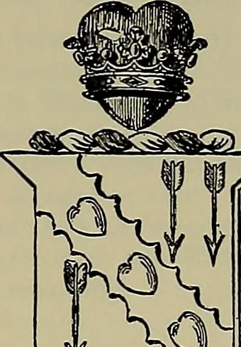 An illustration from America heraldica : a compilation of coats of arms, crests and mottoes of prominent American families settled in this country before 1800, 1887, leaf 190