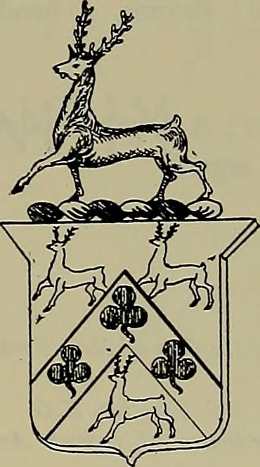 An illustration from America heraldica : a compilation of coats of arms, crests and mottoes of prominent American families settled in this country before 1800, 1887, leaf 194