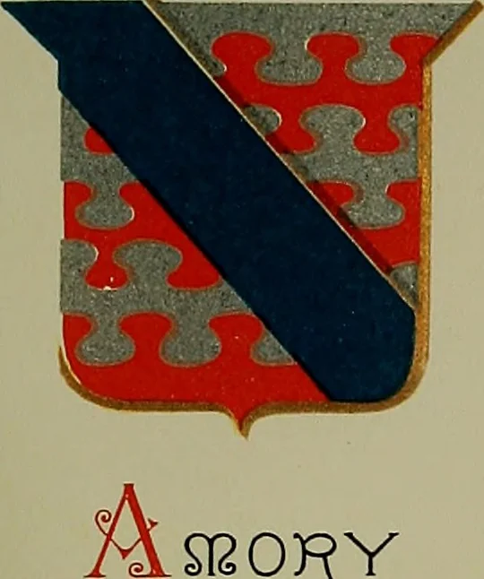 An illustration from America heraldica : a compilation of coats of arms, crests and mottoes of prominent American families settled in this country before 1800, 1887, leaf 198