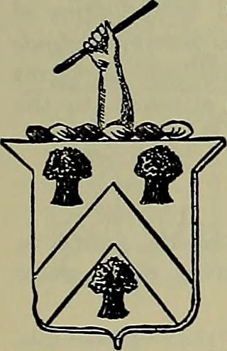 An illustration from America heraldica : a compilation of coats of arms, crests and mottoes of prominent American families settled in this country before 1800, 1887, leaf 204