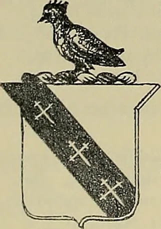 An illustration from America heraldica : a compilation of coats of arms, crests and mottoes of prominent American families settled in this country before 1800, 1887, leaf 205