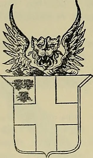 An illustration from America heraldica : a compilation of coats of arms, crests and mottoes of prominent American families settled in this country before 1800, 1887, leaf 207