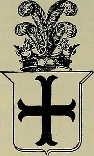 An illustration from America heraldica : a compilation of coats of arms, crests and mottoes of prominent American families settled in this country before 1800, 1887, leaf 207