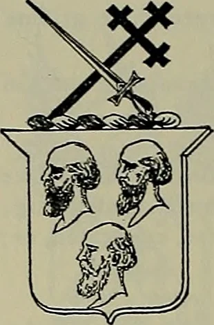 An illustration from America heraldica : a compilation of coats of arms, crests and mottoes of prominent American families settled in this country before 1800, 1887, leaf 209