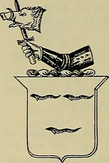 An illustration from America heraldica : a compilation of coats of arms, crests and mottoes of prominent American families settled in this country before 1800, 1887, leaf 209