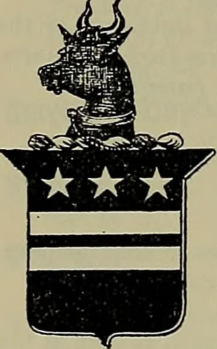 An illustration from America heraldica : a compilation of coats of arms, crests and mottoes of prominent American families settled in this country before 1800, 1887, leaf 210