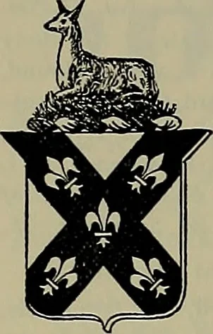 An illustration from America heraldica : a compilation of coats of arms, crests and mottoes of prominent American families settled in this country before 1800, 1887, leaf 212