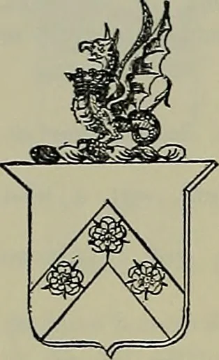 An illustration from America heraldica : a compilation of coats of arms, crests and mottoes of prominent American families settled in this country before 1800, 1887, leaf 213