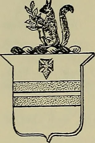 An illustration from America heraldica : a compilation of coats of arms, crests and mottoes of prominent American families settled in this country before 1800, 1887, leaf 213