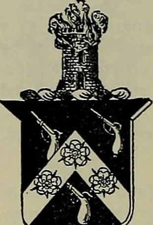 An illustration from America heraldica : a compilation of coats of arms, crests and mottoes of prominent American families settled in this country before 1800, 1887, leaf 213