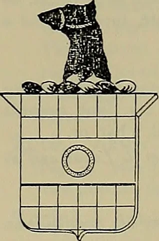 An illustration from America heraldica : a compilation of coats of arms, crests and mottoes of prominent American families settled in this country before 1800, 1887, leaf 214
