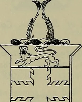 An illustration from America heraldica : a compilation of coats of arms, crests and mottoes of prominent American families settled in this country before 1800, 1887, leaf 215