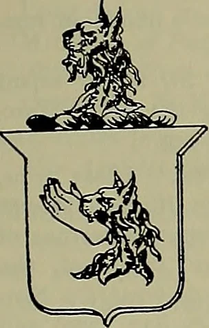 An illustration from America heraldica : a compilation of coats of arms, crests and mottoes of prominent American families settled in this country before 1800, 1887, leaf 216