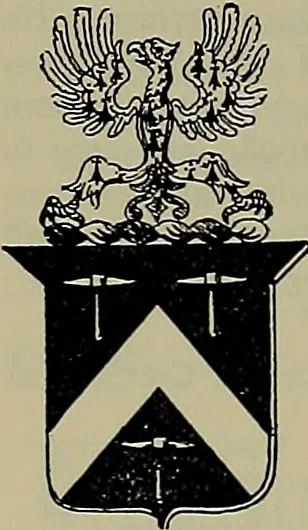 An illustration from America heraldica : a compilation of coats of arms, crests and mottoes of prominent American families settled in this country before 1800, 1887, leaf 218