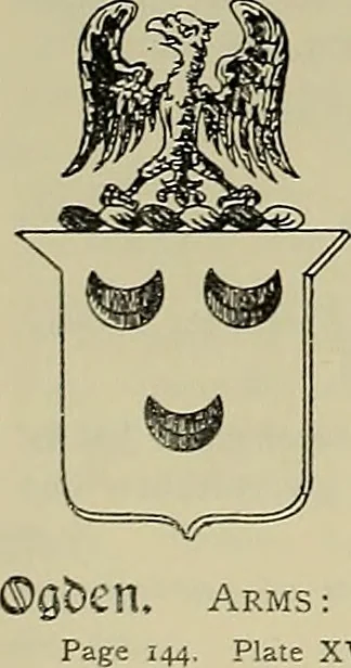 An illustration from America heraldica : a compilation of coats of arms, crests and mottoes of prominent American families settled in this country before 1800, 1887, leaf 219