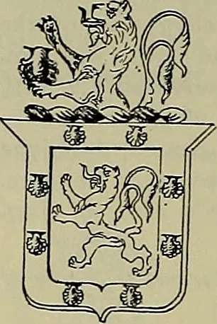 An illustration from America heraldica : a compilation of coats of arms, crests and mottoes of prominent American families settled in this country before 1800, 1887, leaf 219