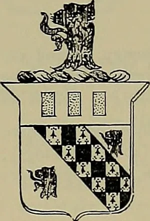 An illustration from America heraldica : a compilation of coats of arms, crests and mottoes of prominent American families settled in this country before 1800, 1887, leaf 224